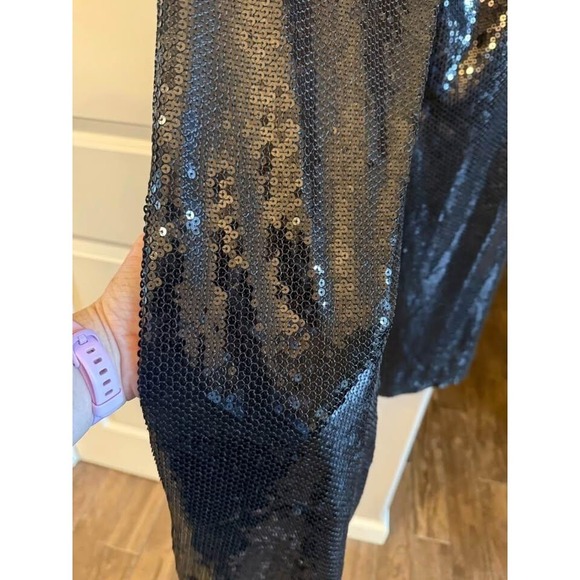 Women's Black White House Legacy Black Market Sequin Wide Leg Pants-Size 6 - Picture 5 of 9